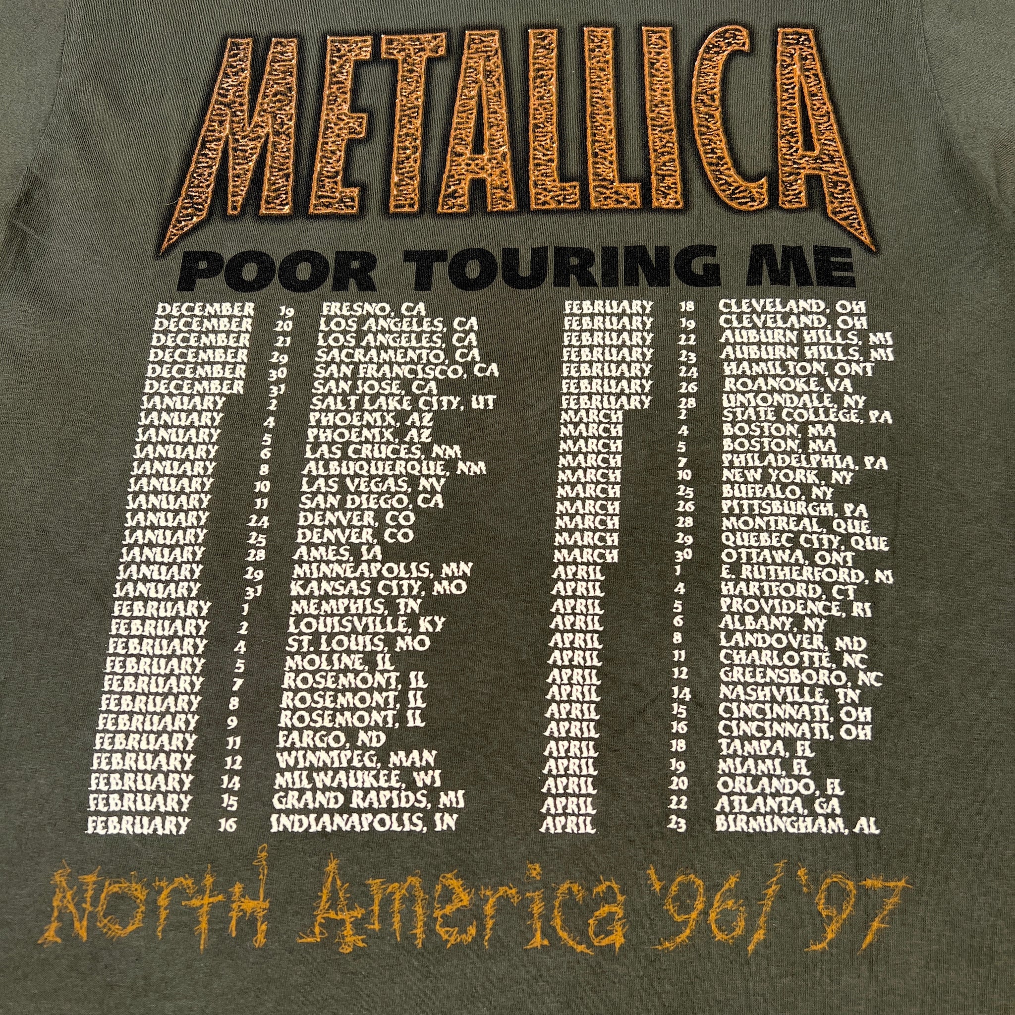 METALLICA | ‘Poor Touring Me’ | 1996 | L/XL